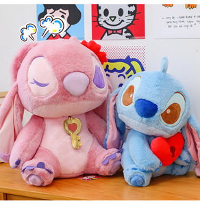 新作ラブロックカップルステッチぬいぐるみ漫画アクションフィギュアリロ & スティッチ天使ぬいぐるみ人形ラグドール投げ枕ギフト