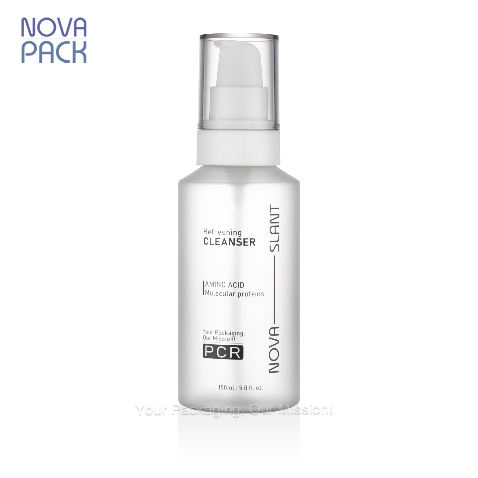 Frosted Plastic Bottle with Matt White Pump