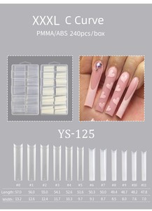 ขายส่ง XXXL ซอฟท์เจล Pmma เคล็ดลับต่อเล็บราคาดี C เคล็ดลับเล็บโค้งยาวไม้ไผ่ 240 ชิ้น/กล่อง - Product Image 3