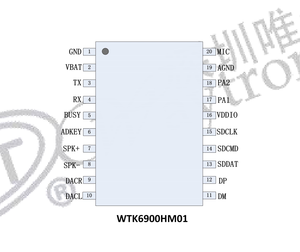 Benutzer definierte Lösung WTK6900M01 Mehrsprachiges Spracher kennung modul V3 Spracherkennungs-IC - Product Image 2