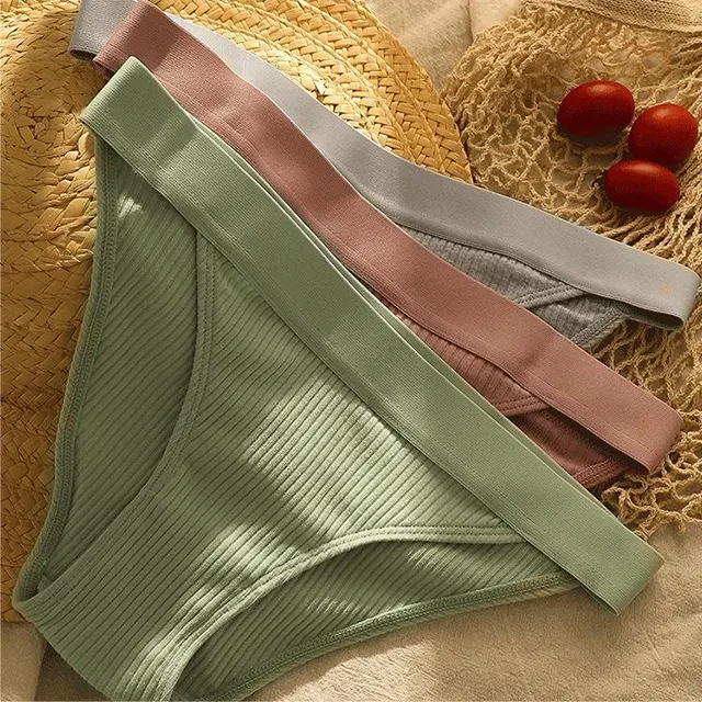 Women'S Cotton Briefs Low Waist Panties Underwear Solid Girl Briefs Brazilian Women Underwear Sexy Panties