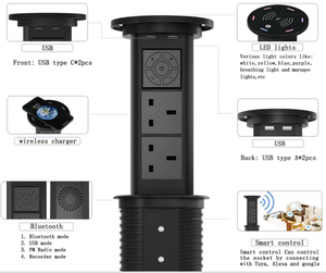 Nuevas aplicaciones de toma de corriente inteligente Wifi Control Pop Up Outlet Muebles para el hogar Oficina Cocina Pop Up Socket Connect With Tuya/Smart Life - Product Image 1