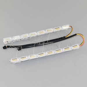 16 נוריות אוניברסלי מדמיע עיני Switchback <span class=keywords><strong>led</strong></span> DRL אור רכב גמיש <span class=keywords><strong>LED</strong></span> רצועת אורות אמבר הפעל אור DRL פנס 12V לבן drl