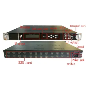 Digitale Kopfs telle mit 24 Anschlüssen H264 HD zu DVB-C DVB-T ISDBT ATSC RF-Modulator HD 16-Träger-Encoder-Modulator - Product Image 5