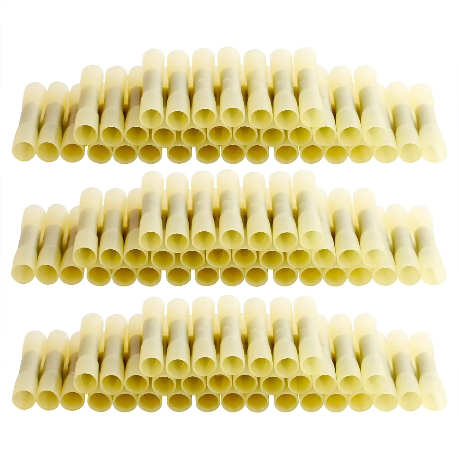 Connecteurs de fil bout à bout thermorétractables pour fils électriques automobiles jaunes de calibre 12-14