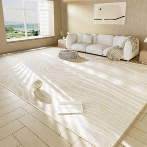 लिविंग रूम के लिए बड़े क्रीम न्यूनतम अमूर्त क्षेत्र रग नॉन-स्लिप सॉफ्ट प्लग के लिए लिविंग रूम सोफा कॉफी टेबल होम सजावट मशीन बनाई गई - Product Image 3