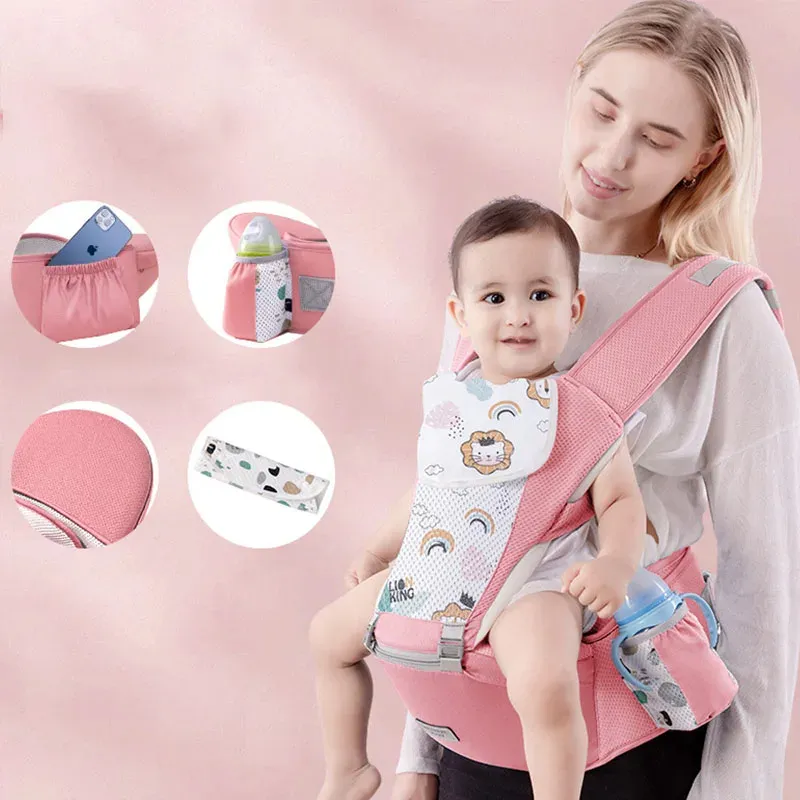 Nuevo portabebés ergonómico para bebés, portabebés 3 en 1 frontal, canguro ergonómico, cabestrillo envolvente para bebés de 0 a 48 meses