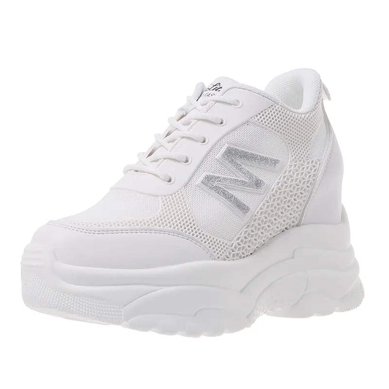 Actory-zapatos de suela gruesa para mujer, calzado deportivo informal con plataforma, tenis con aumento de altura