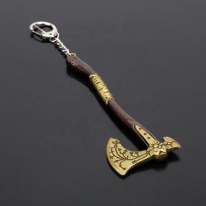 Savaş tanrısı anahtarlık Kratos 3D kafa anahtarlık Metal Ax kalkan silah kolye anahtarlık A-899 - Product Image 5