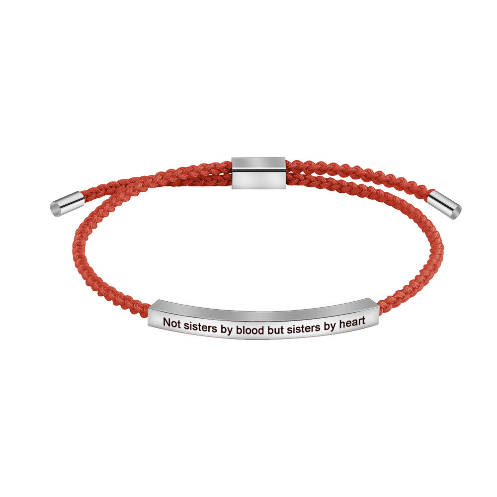 Bracelet couleur acier corde rouge g3713