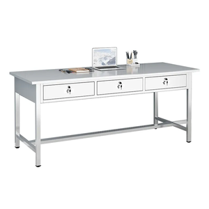 Moderner Design-Schreibtisch aus Edelstahl 304 mit Schloss und Schublade Computer Lab Workbench für den Büro gebrauch Workshop Workbench - Product Image 1