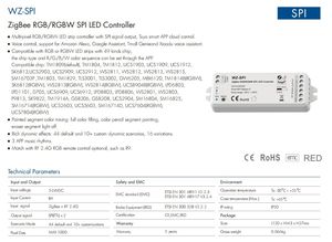 WZ-SPI 5-24VDC RF ZigBee RGB/RGBW SPI светодиодный контроллер для светодиодной Пиксельной полосы с управлением через приложение Tuya - Product Image 2