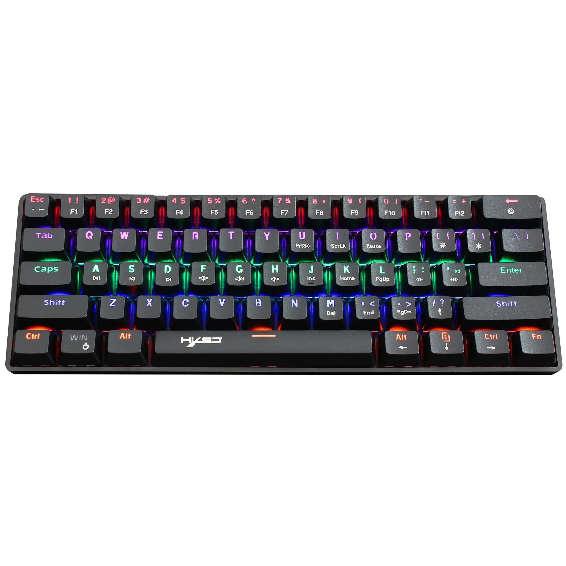 Top Seller Profissional 61 chaves V900 gaming RGB luz mecânica com fio mini teclado do jogo, jogo auto teclado