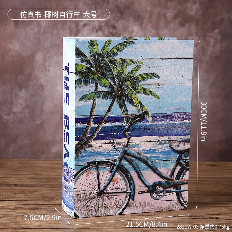 2821W-03 Simulation Book - Coconut Tree Bicycle - Large Size