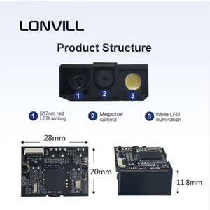 LONVILL lector de tarjetas RFID de larga distancia mini lector de código de barras IP67 a la venta, lector de código QR TCP IP con USB RS232 - Product Image 3