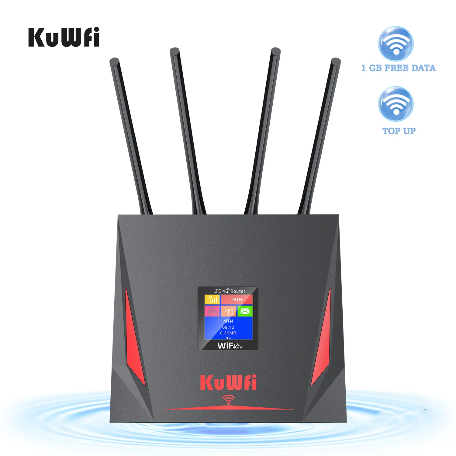 Global 1GB Mobile Data 4G Top-up capaz de WiFi Router 2.4Ghz 300Mbps WiFi Hotspot 4G LTE Modem WiFi Router com cartão Sim para casa