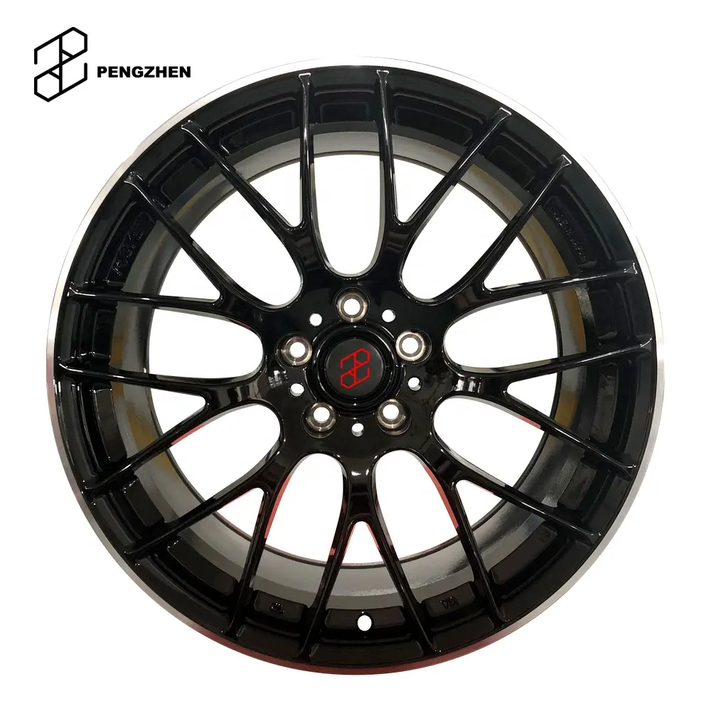 Pengzhen Black Gloss Felgen spray 17 Zoll Maschinen gesicht 5 Lug Alloy Multi Spoke Forged Wheels Felgen für Porsche