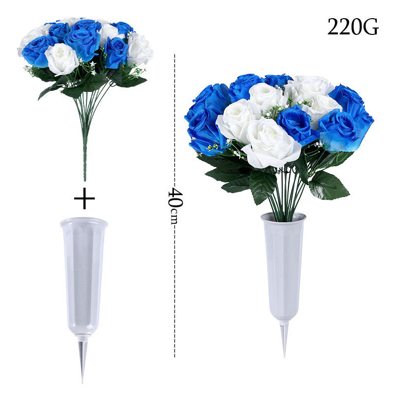 Rosas azules y blancas
