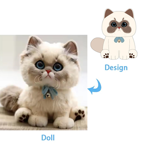 ぬいぐるみぬいぐるみぬいぐるみ子供のためのカスタムシミュレーション純粋な白猫ぬいぐるみ - Product Image 2
