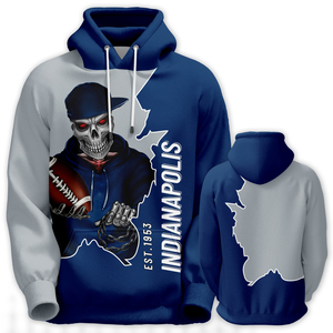 Bán Buôn Cho Các Đội Bóng Đá Đội Mũ Trùm Đầu Áo Thành Phố Skull Dài Tay Áo Bóng Bầu Dục Áo Thun Tinh Thần Đội Quà Tặng Người Đàn Ông Phụ Nữ 100% Polyester - Product Image 2