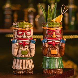 ティキカップセラミックティキマグカップカクテルTikiトロピカルハワイアン誕生日パーティーデコレーション