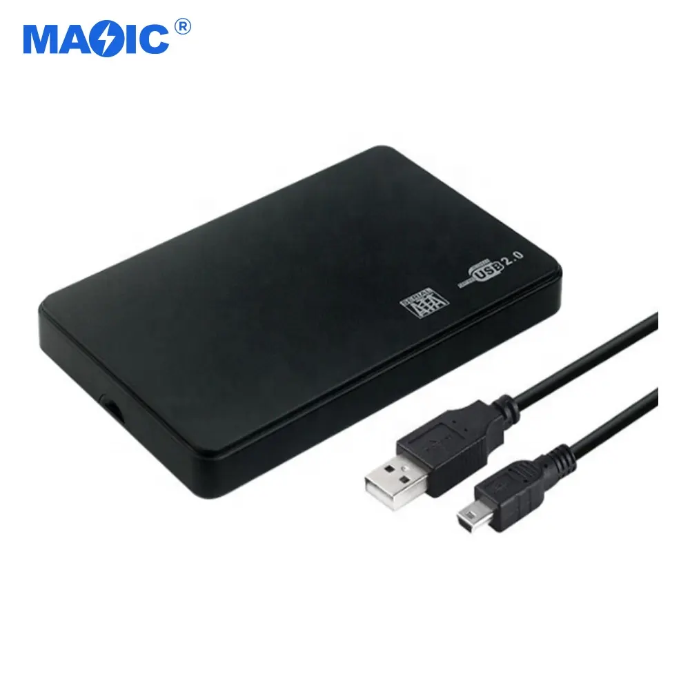 Promotion boîtier de disque dur série SATA 2.5 "prend en charge 2 to HDD Installation sans vis USB2.0 boîtier de disque dur Mobile externe