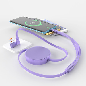 2025适用于所有手机的新型通用便携式USB/C型至微型/8针/C型3合2 66w可伸缩快速充电电缆 - Product Image 5