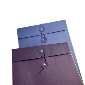Benutzer definierte A4 Gussetted Kraft Paper String Umschläge Flat Paper Mailing Bags Knopf verschluss zum Organisieren von Dokumenten Datei ordner - Product Image 2