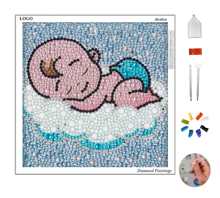 Nuovo diamante pieno di alta qualità gratuito Design personalizzato fai da te bambino 3d pittura diamante all'ingrosso