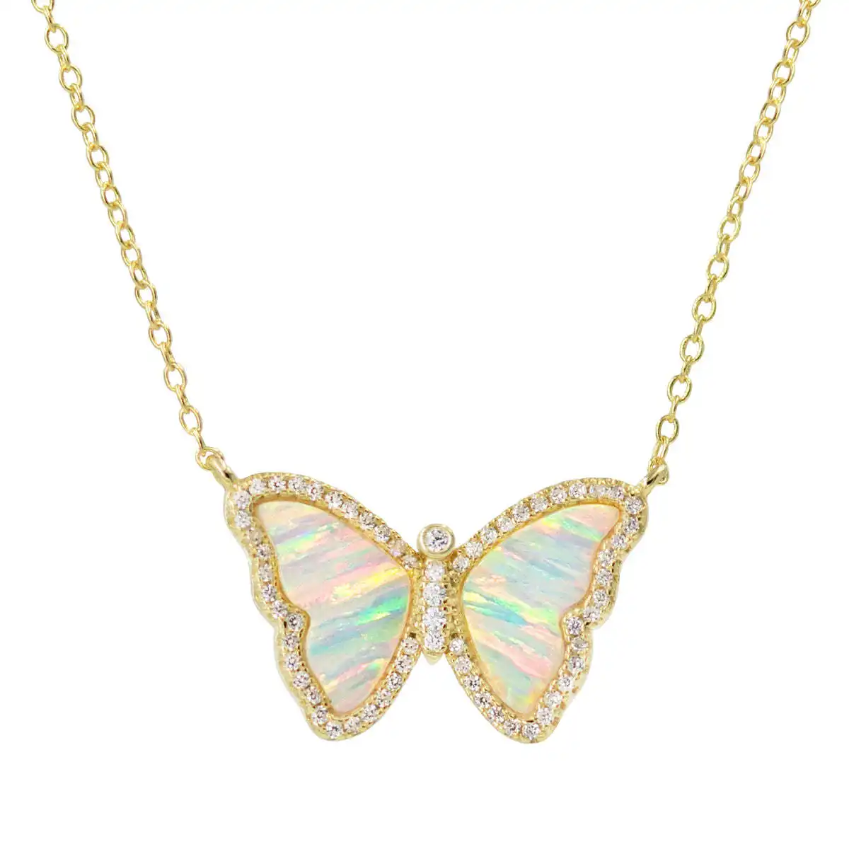 Venta al por mayor de lujo Rhinestone mariposa encanto con cadena de cristal collar de diamantes de imitación para las mujeres