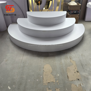 Mịn Nhà Máy Trực Tiếp 3 Lớp Trắng Vòng Nửa Vòng Tròn Acrylic Nền Tảng Đám Cưới Giai Đoạn Bước - Product Image 6