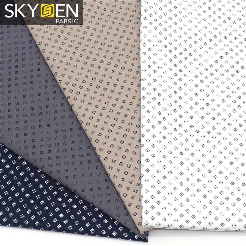 Skygen degli uomini di modo camicia di cotone morbido 100% popeline stampa di buona qualità per cucire materiale tessuto con lettiera fiore