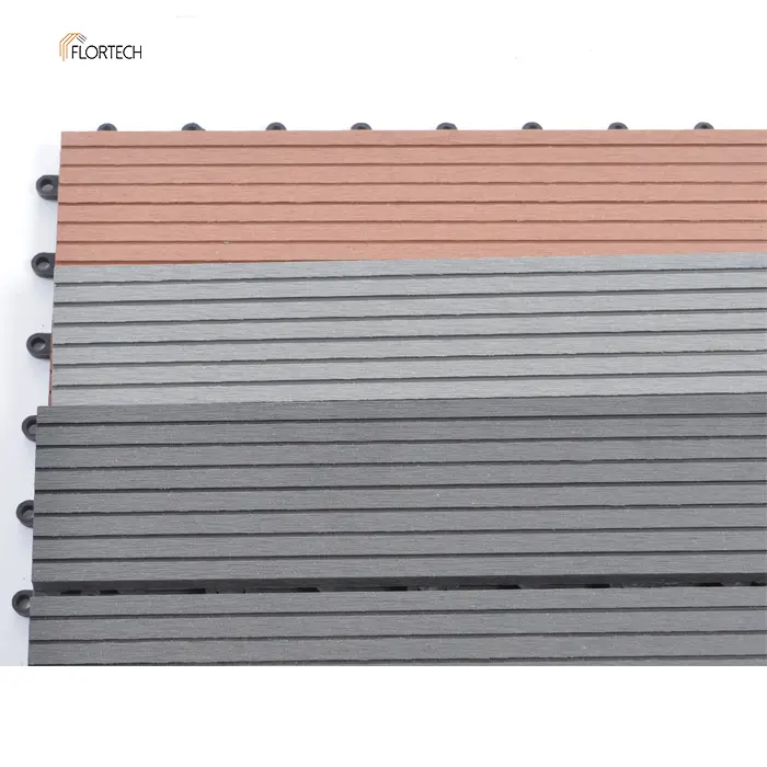 Funuote facile installazione piastrelle per ponti ad incastro ignifughe piastrelle per pavimenti compositi in plastica di legno WPC fai-da-te per esterni di alta qualità