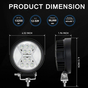4 inç 132W Led çalışma ışığı 12-24V spot sürüş ışık Led araba motosiklet kamyon için traktör tekne römorku yaprak makası Led ışık - Product Image 3