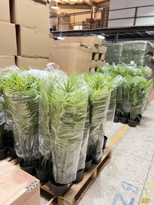 プラスチックポットのシミュレートされたアレカヤシの木小さな人工緑地の装飾コーヒースタイルの生地技術装飾的な葉 - Product Image 5