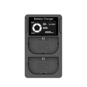 高品質LP-E6デジタルカメラバッテリー充電器スマートLCDディスプレイUSBカメラ充電器充電式ポータブル充電器 - Product Image 1