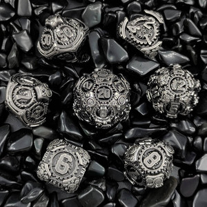 7 adet/takım dişli Metal Dnd zar seti Polyhedral numarası zar kiti Dnd TRPG Cthulhu COC koşu ekibi D6 kurulu oyunu zar - Product Image 3
