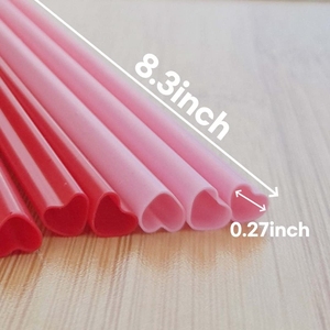 一次性单独包装饮用可爱心形粉色婚礼吸管