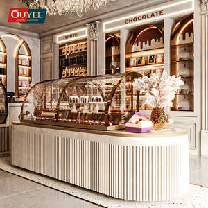 Cửa hàng kẹo hiển thị sô cô la thiết kế cửa hàng sô cô la giá gỗ Tủ tùy chỉnh kính Showcase Cookie hiển thị - Product Image 1