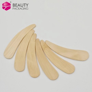Custom Private Logo <strong>Bamboo</strong> Cosmetic 6cm Facial Cream <strong>Spatula</strong> <strong>Spoon</strong>