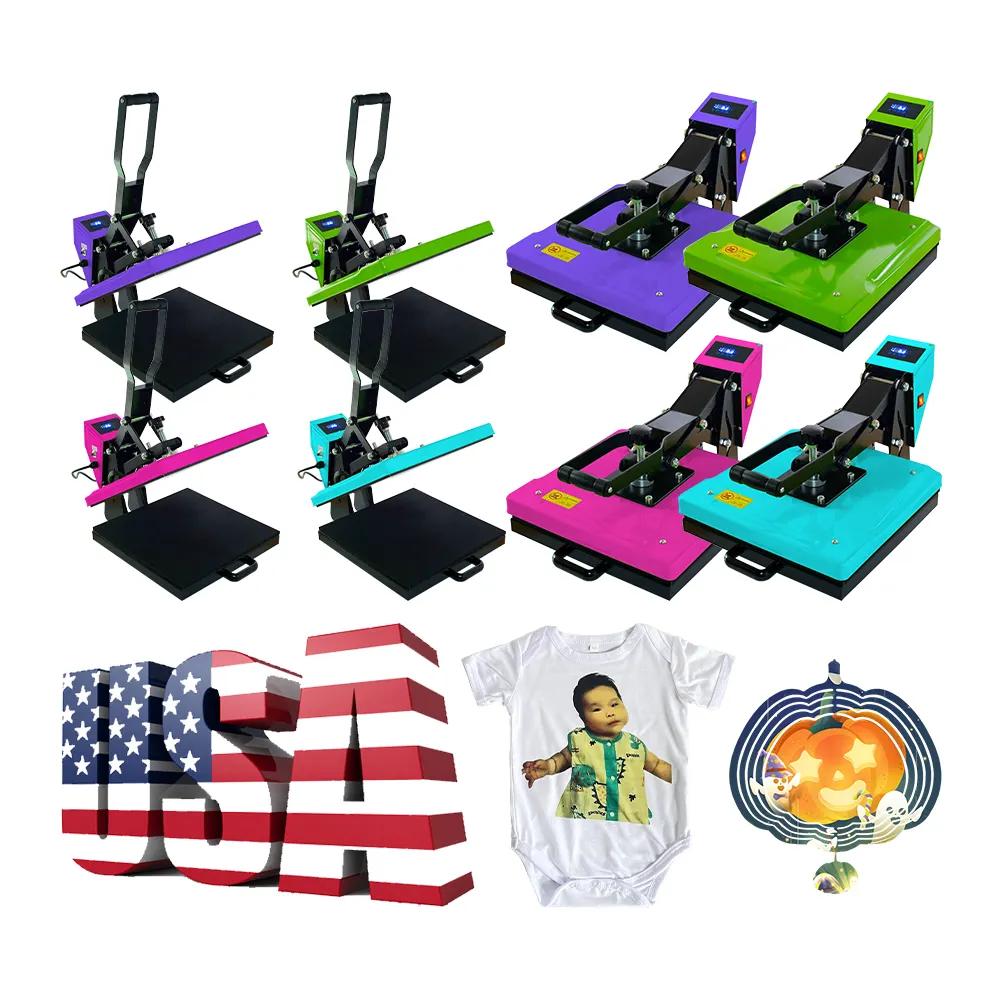 Free Shipping 15X15 Heat Press Machine For HTY Sublimation Multifunctional Power Digital Industrial Sublimation Printer