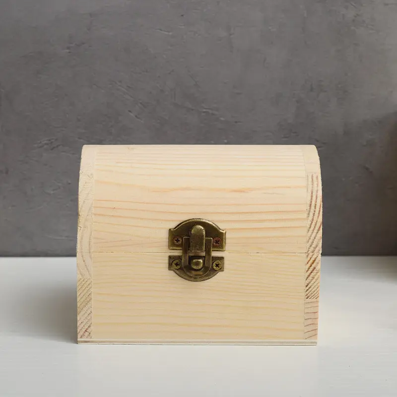 새로운 스타일의 보물 상자 홈 나무 보석 목걸이 팔찌 상자 플립 타입 화장품 보관 상자 키즈 DIY 선물 용기