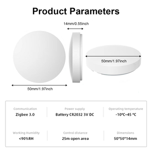 Botón de escena Tuya Zigbee, Mini controlador de escena automatizado, interruptor de sistema de hogar de Color blanco, simplifica la vida de su hogar inteligente - Product Image 6
