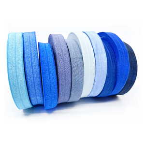 Cinta de banda elástica con pliegue liso brillante de poliéster de Venta caliente con 1 pulgada de ancho en stock y abundantes colores para sujetadores de prendas - Product Image 1
