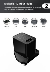 Bán Buôn Đa-Cổng Chúng Tôi EU Anh Cắm 5V 3AMP 9V 2A Loại C Kép Cổng 20W Nhanh Chóng Sạc Điện Adapter Nhỏ Nhất USB Tường Sạc - Product Image 5