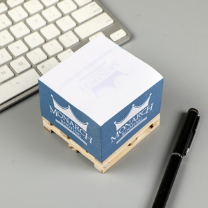 S3307 Paleta pequeña personalizada Cubo de notas adhesivas Bloc de notas promocional Bloques Paleta de madera Bloc de notas adhesivas Logotipo personalizado