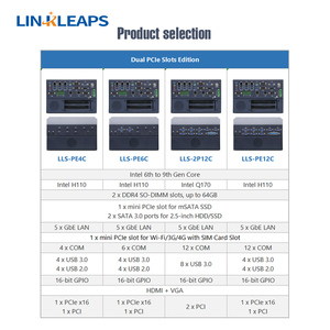 Linkleaps強力な産業用PC組み込みPCファンレスコンピュータボックスPC第6世代から第9世代のCPU 4 RS485 COM 5 GbE LAN PCIe PCI - Product Image 6