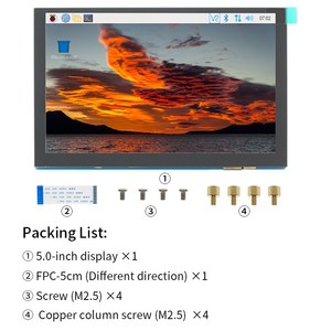 Lampone Pi 5 pollici Touch Screen 800x480 MiPi LCD DSI modulo Monitor capacitivo Touch Display supporta RPi 4B 3B + 3B - Product Image 6