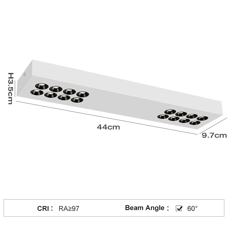 BG38/440mm*97mm*35mm 60° White