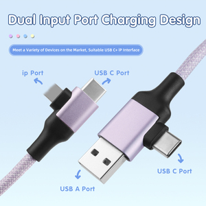 <span class=keywords><strong>2025</strong></span>流行的60w快速充电器磁线通用4合1 60W <span class=keywords><strong>USB</strong></span> C型磁性充电线